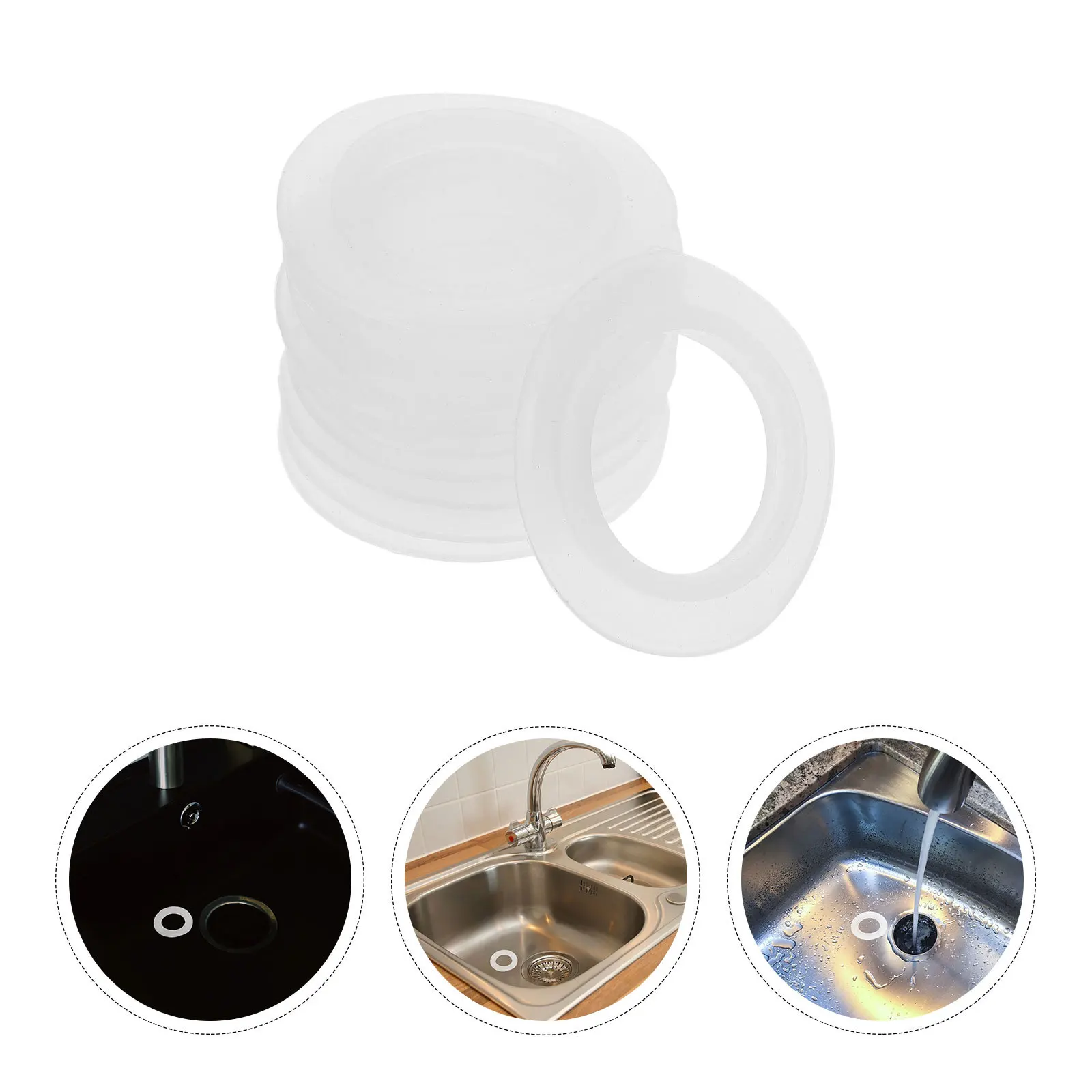 

10pcs Silicone Sealing Gaskets Universal Tub Drain Plug Sink Stopper Gasket Replacement Kit Durable Bathroom Plumbing Washers