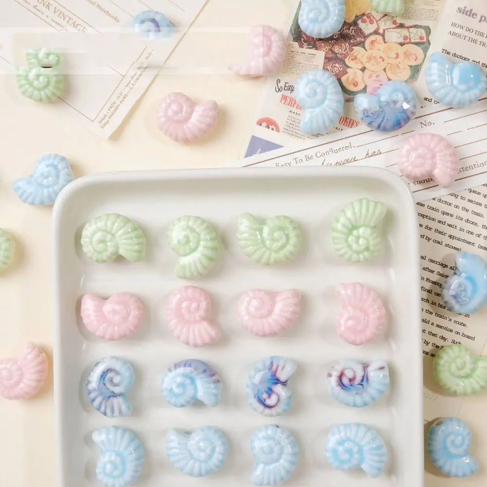 10 قطعة/الحقيبة اليدوية الحرفية الحلزون شل حبة الطازجة اللون السيراميك السيراميك فاصل فضفاض الخرز ثلاثية الأبعاد DIY بها بنفسك اكسسوارات #2