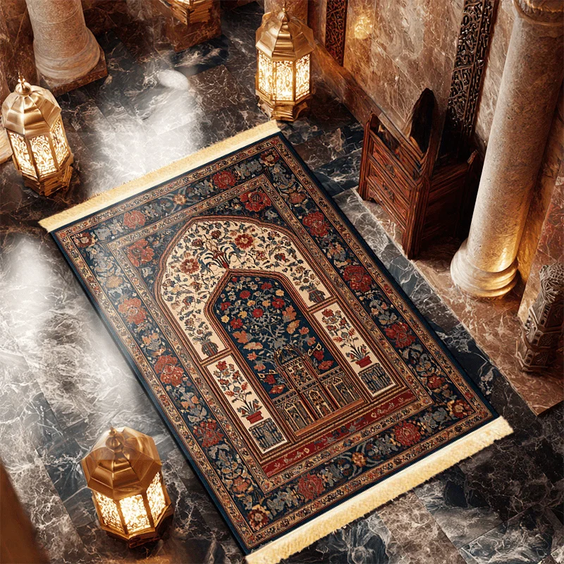 VIKAMA Luxury Islamic Prayer Mat Portable Foldable Family Prayer Mat Suitable For Indoor And Outdoor Pilgrimage Activities