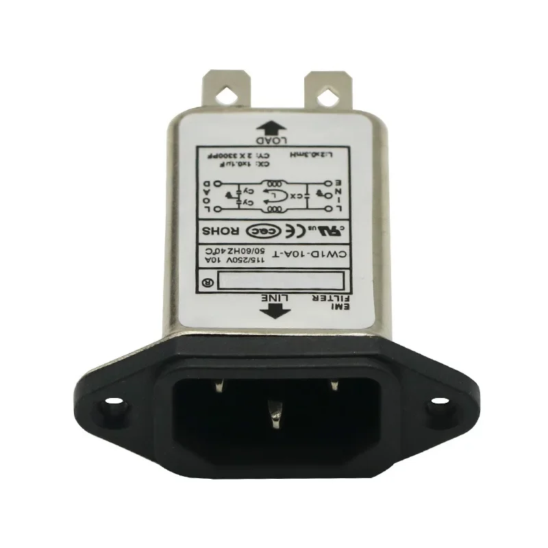 1x AC115V-250V 10A 50/60 Гц IEC розетка для крепления на панели электропередачи EMI RFI фильтр подавитель линии электропередачи шумовой фильтр для платы arduino