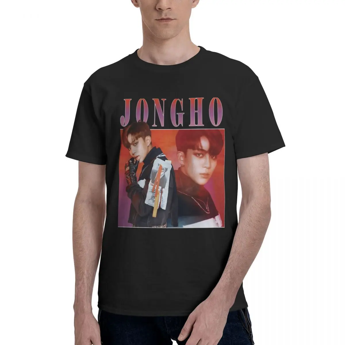Jongho 90s Ateez Kpop Band Trendy T Shirts Graphic Y2K Summer Quality Men Women Tshirt Clothes