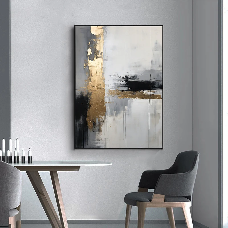 Abstract Modern Black Gold blue texture Minimalist Style Art Posters Canvas Painting Wall Prints Picture Living Room Home Decor