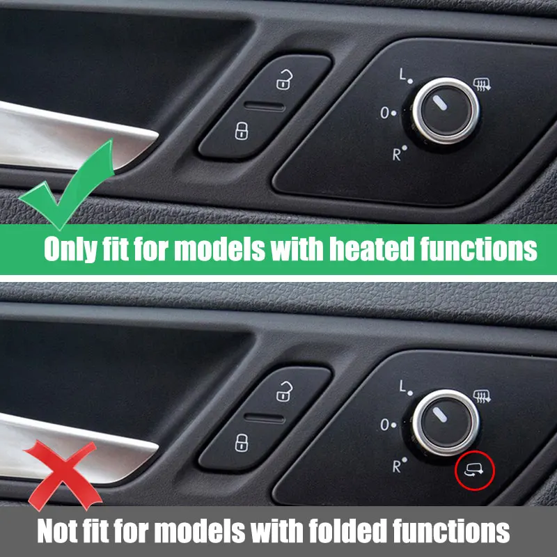 Auto Side Door Rearview Mirror Adjust Switch Knob with Heating for VW Jetta MK6 2011-2016 10-Pin Accessorie Replace 5C7959565J