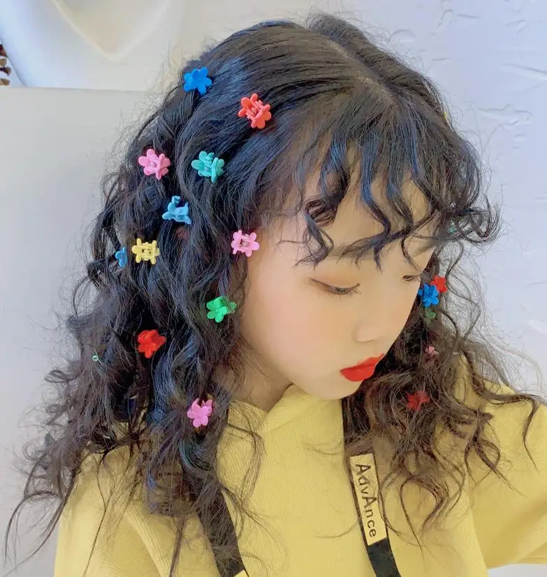 Girs Cute Colorful Flower Star Crown Small Hair Claws Lovely Hair Decorate Claw Clips Hairpins Kids Sweet Hair Accessories