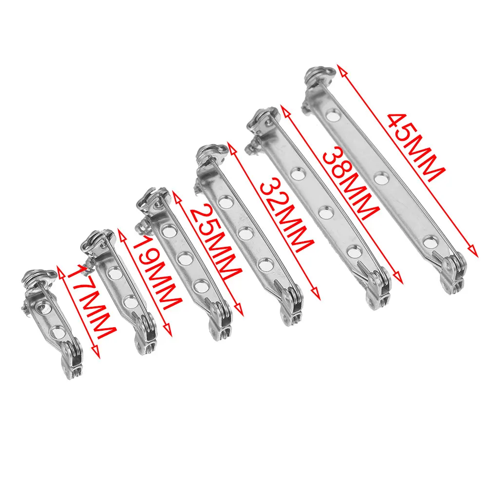 20pcs Stainless Steel Safety Pins Lock Buckle Sewing Clothing for DIY Lapel Pins Brooch Jewelry Making Supplies Wholesale Metal