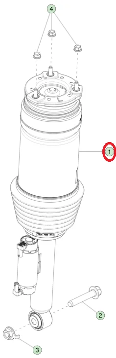 BAINEL Rear Right Air Spring for TESLA Model X 2021-2025 OE 1620466-00-C 1620466-99-D REMANUFACTURED