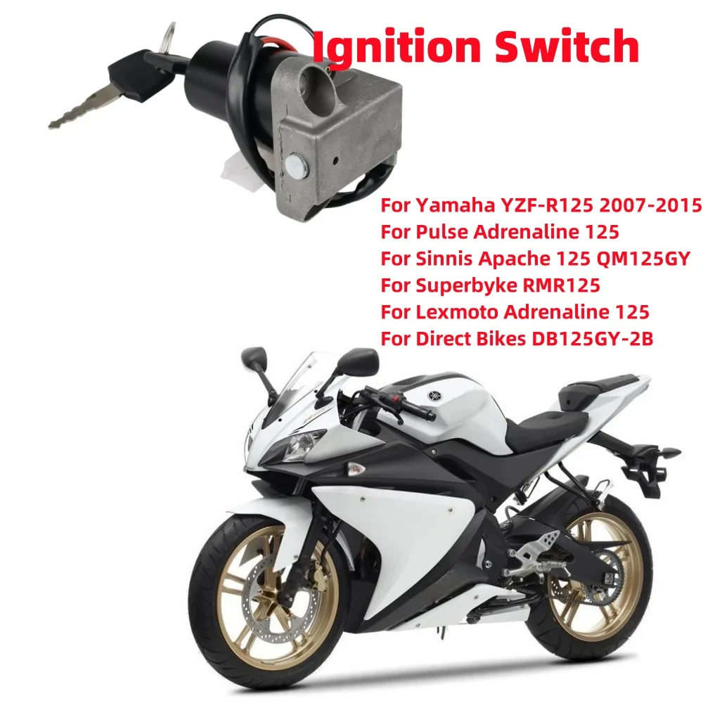 

Motorcycle Ignition Barrel Switch Replacement With 2 Key For Yamaha YZF-R125 2007-2015 Pulse Adrenaline 125 Superbyke RMR125