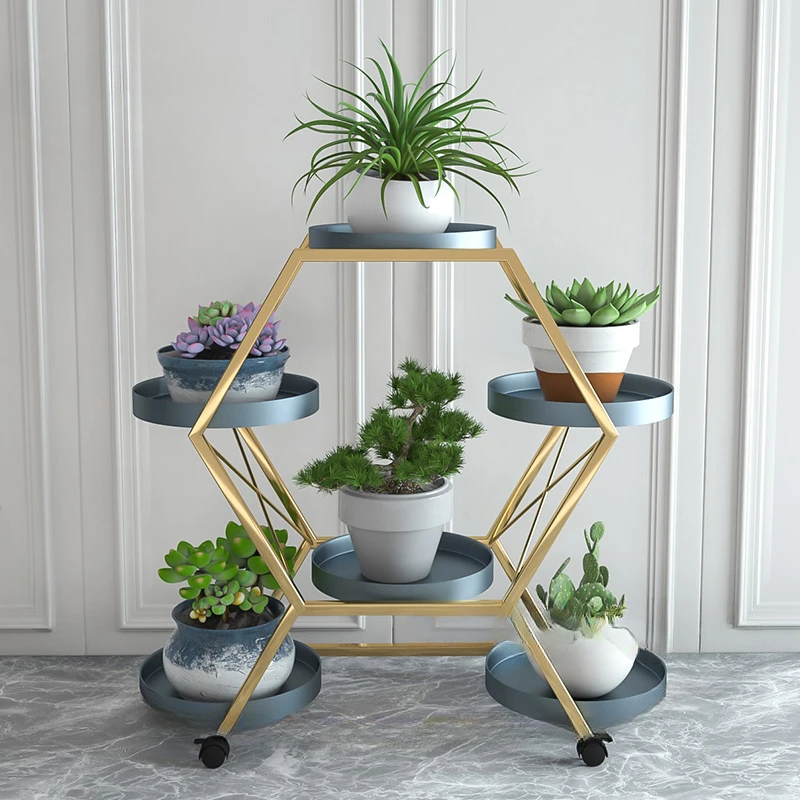 

Simple Hotel Multi-layer Flower Shelf Indoor Balcony Home Furniture Plant Racks Nordic Wrought Iron Flower Pot Stand