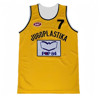 24/25 Toni Kukoc Jugoplastika POP 84 Basketball Jersey No. 7 Adult & Kids Outdoor Sports Training Clothing Training Vest T-shirt