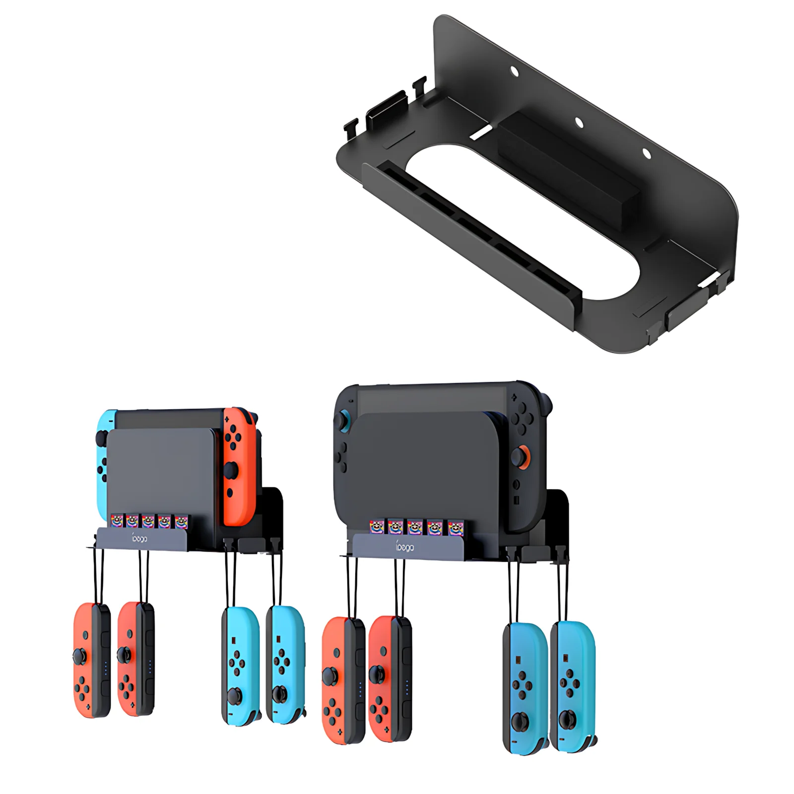 

Настенное крепление для Nintendo Switch 2/Switch 1, модель PG-SW2072: настенная подставка для хранения с 5 держателями для игровых карт и 4 кронштейнами Joy Con