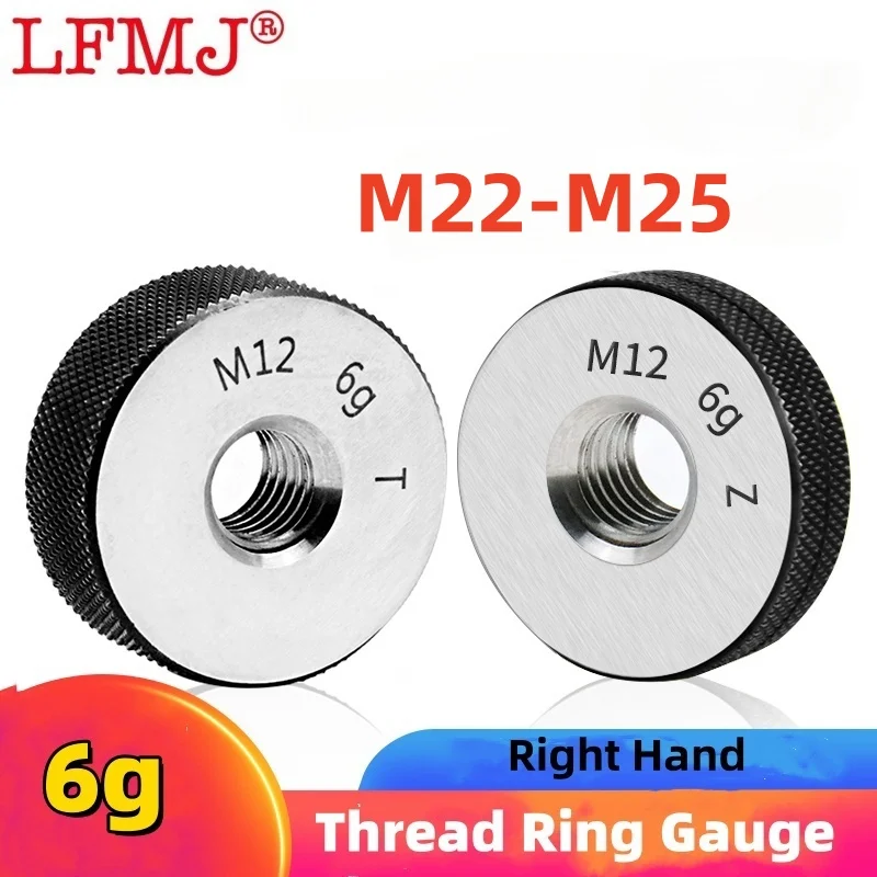 

1SET(1*GO+1*NOGO)6g Non-Standard Metric Fine Tooth Thread Ring Gauge Accuracy Measure Tool M22M22.5M23M24M25 Right Hand