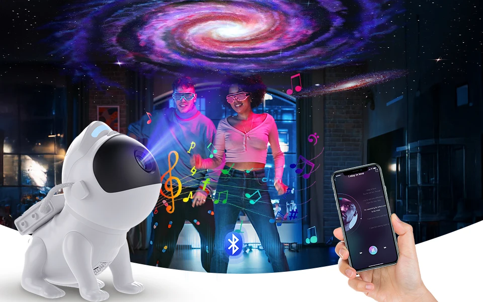 Star Projector Space Dog Projector Night Light 13 High-Definition Galaxy Discs Bedroom Decor Space Projector Birthday Gift