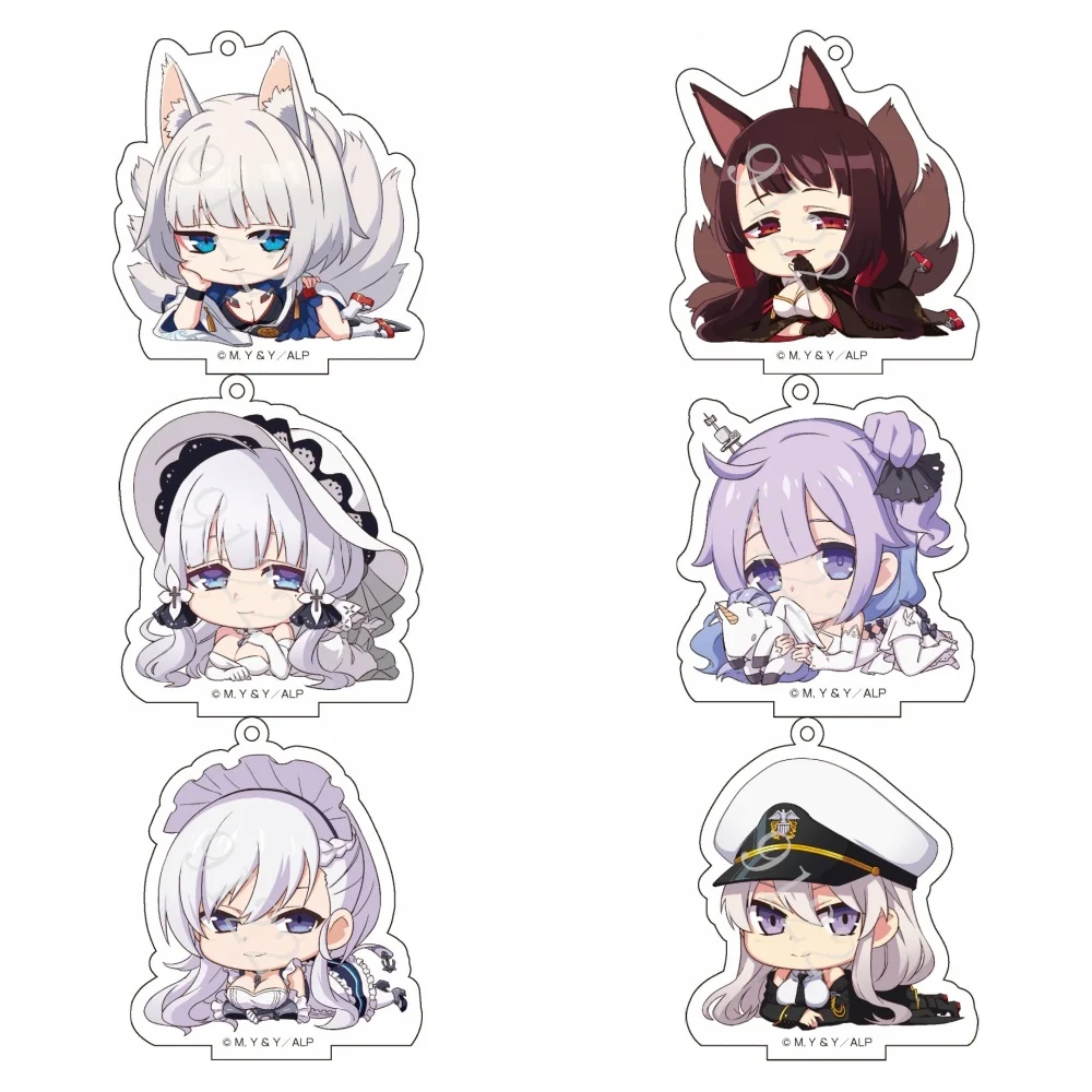 Juego Anime AZUR LANE llavero acrílico colgante bolsa llavero de coche accesorios para teléfono móvil presente Firend regalos de navidad