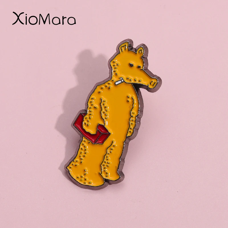 Cartoon Anteater Enamel Pins Custom Album Music Singer Lapel Brooches Badges Hip Hop Jewelry Gift For Fan Friends