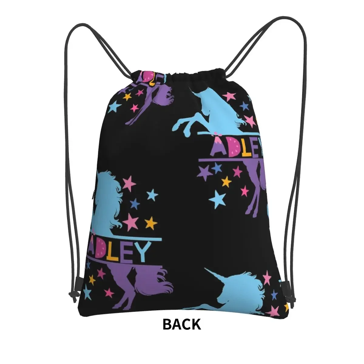 Adley Unicorns Kids Backpacks Drawstring Bag Multi-function Drawstring Bundle Pocket Storage Bags For Travel Sport Man Woman