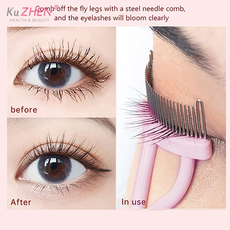 1 Stuk Wimper Separator Metalen Tanden Opvouwbare Eye Lash Krultang Schoonheid Make-Up Rvs Borstel Kam Mascara Curl Make-Up Tool