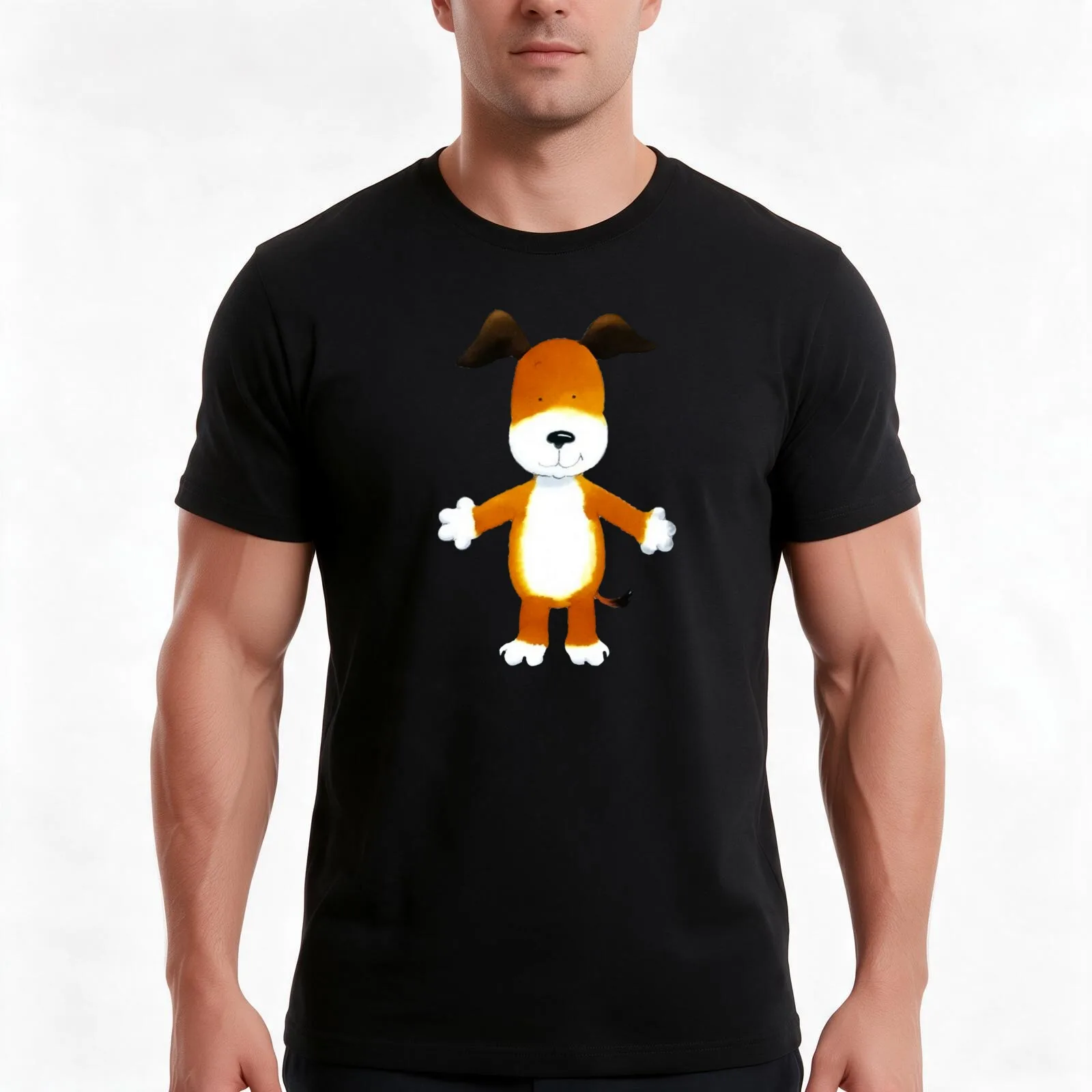 Kipper the dog T-Shirt, Summer Casual Cotton Tee, Oversized Streetwear Tops, Vintage Graphic Print, Loose Fit Short Sleeve