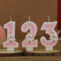 Sparklers Birthday Candle 1 Years Pink Unicorn Original Birthday Candles for Cake Blue Children's Birthday Candle