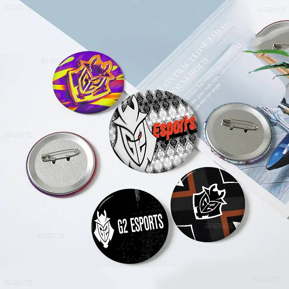 G-G2 E-Rsports Team Photo Brooches Creative Round Badge Gifts Pins 32/44/58mm