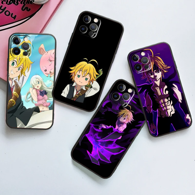 The Seven Deadly Sins Cool Cute For Apple iPhone 16 15 14 13 12 11 XS XR X Pro Max Plus Mini Black Soft Phone Case