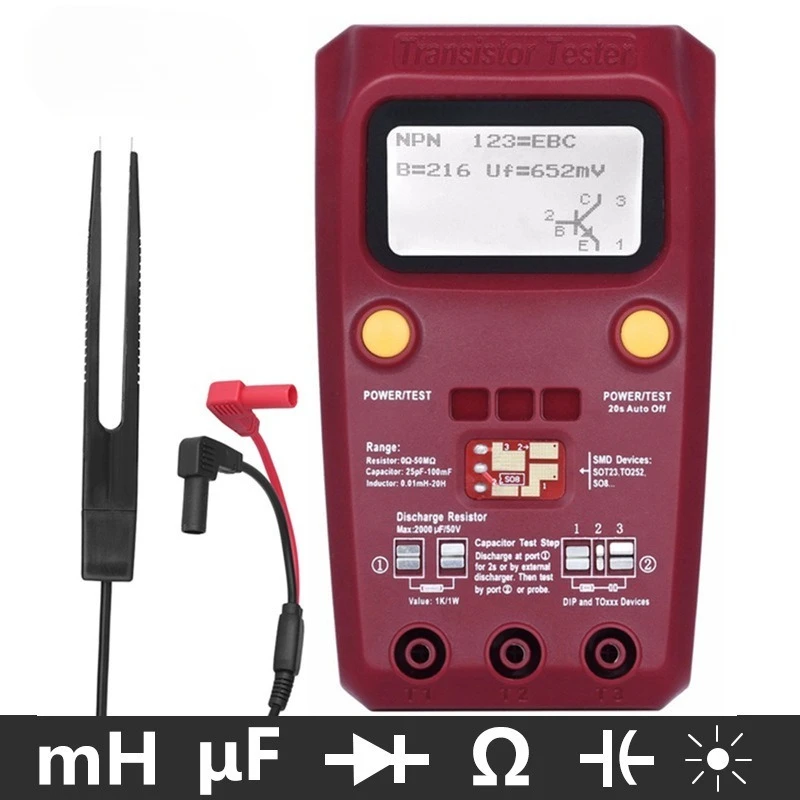 Transistor tester Resistance Inductor Capacitor Diode Electronic Component Tester