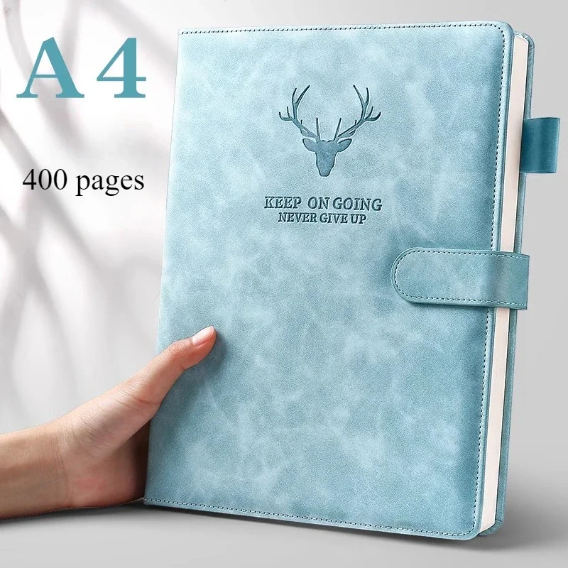 

A4 Notebook Ultra-thick Thickened Notepad Business Soft Leather Work Meeting Record Book Office Diary Sketchbook Students Cute