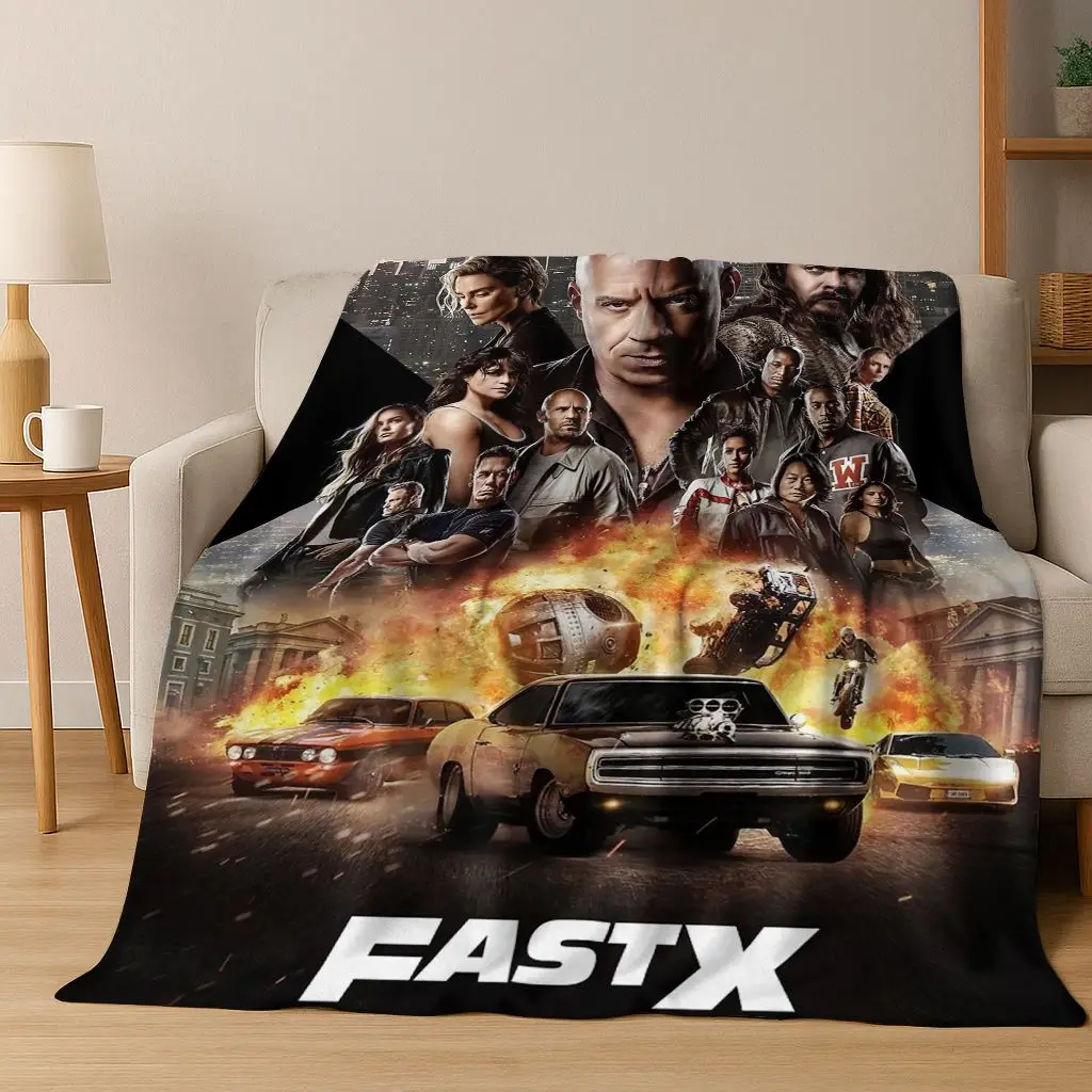 Fashion Fast & Furious X Dominic Art Flannel Blanket,Cozy Soft Throw Blanket for Home Bedroom Bed Sofa Picnic Cover Kid Gift