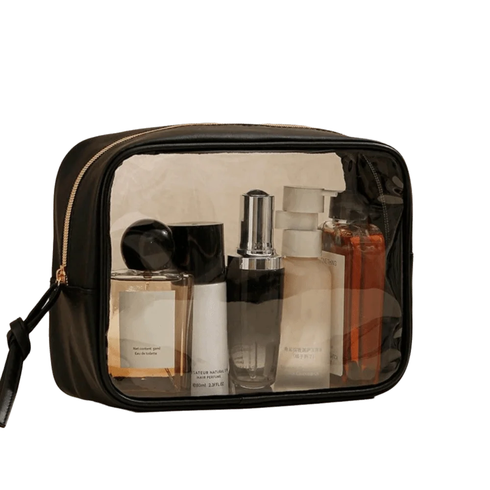 

Portable PVC Cosmetic Bag Transparent Waterproof Wash Bag Large Capacity Toiletry Bag for Travel Daily Use