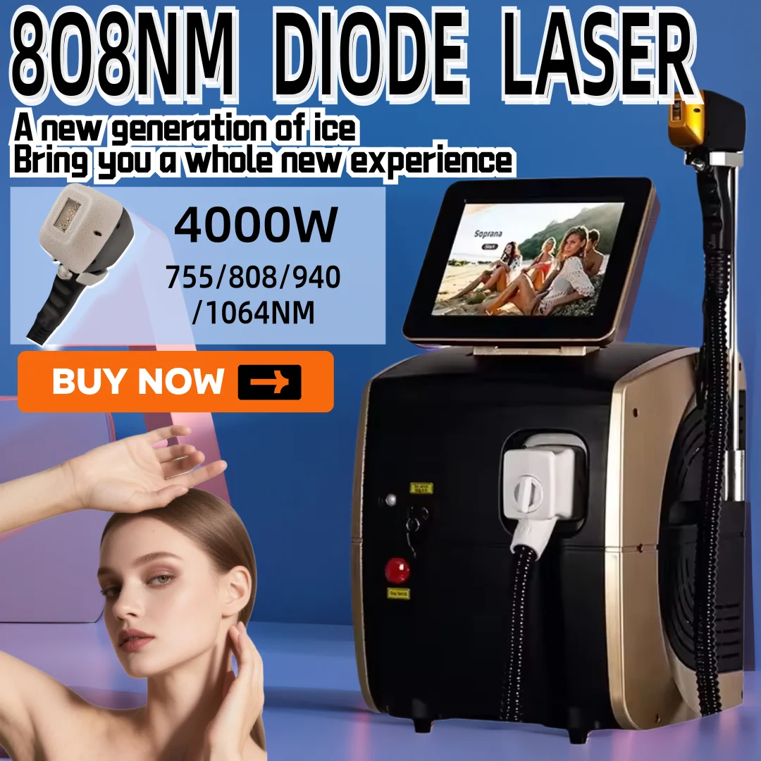 مهنة 808nm ديود آلة إزالة الشعر بالليزر 4000 واط الجليد البلاتين غير مؤلم لنزع الشعر الدائم لصالون