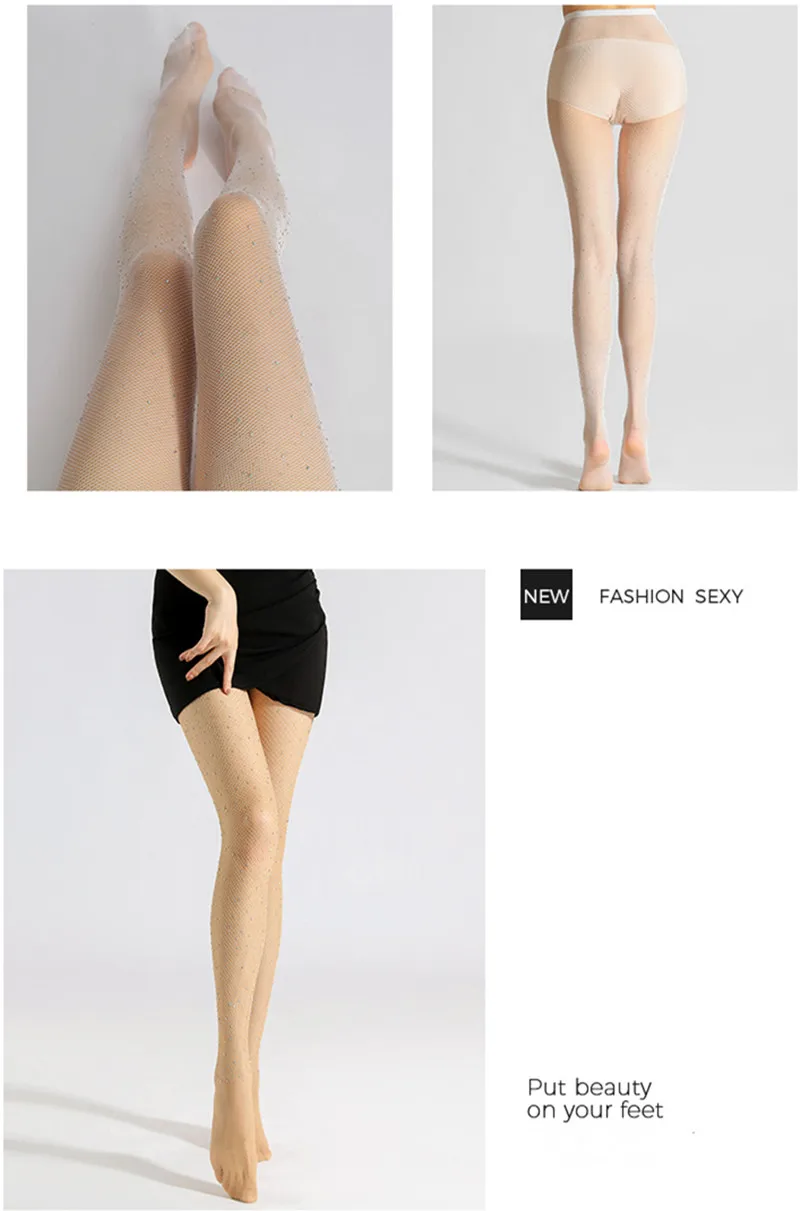 1/4 Paar Übergrößen-Netzstrümpfe mit Strass für Damen, Schwarz, Sexy, Ultra-Glitzernd, Hohe Taille, Netzstrumpfhose, Damen-Party-Leggings – Detail 34