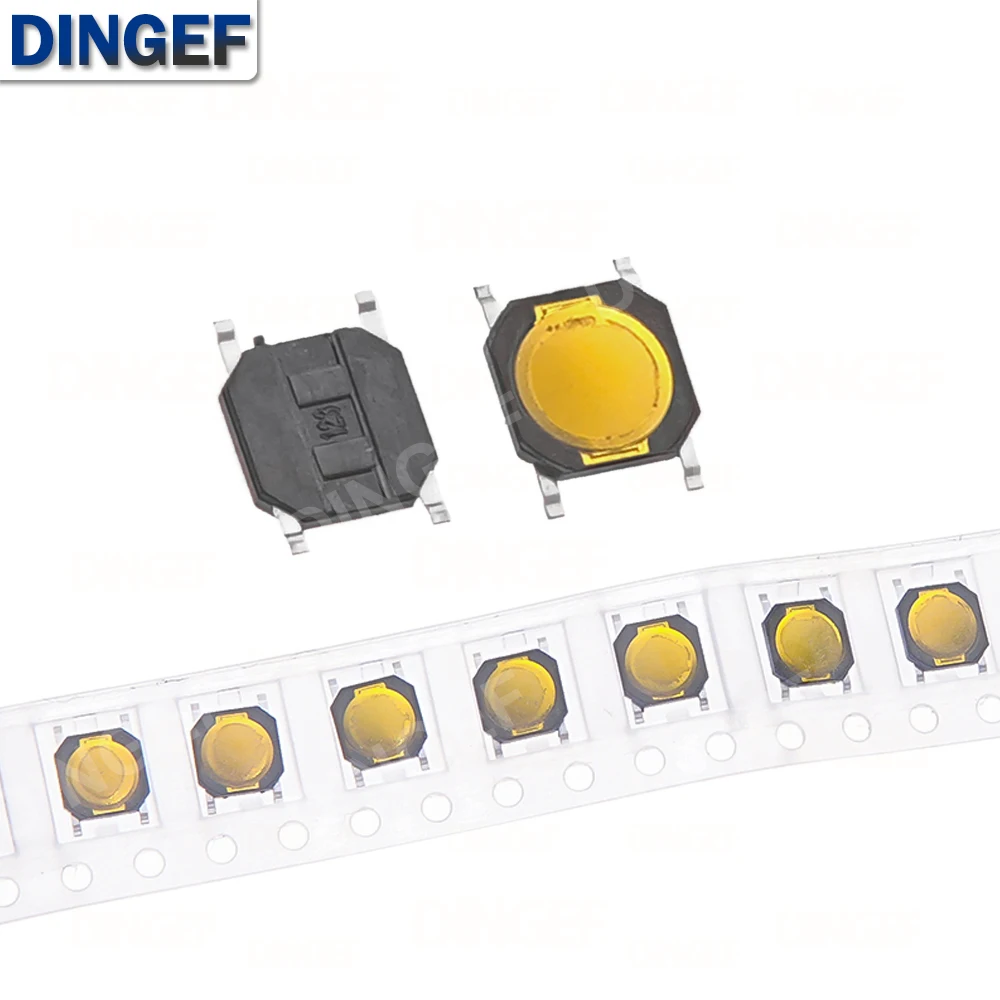 100PCS DC12V 50mA Membrane Switch 4x4x 0.8MM 4X4X0.8mm Tactile Push Button Switch Tact 4 Pin 4*4*0.8mm Switch Micro Switch SMD