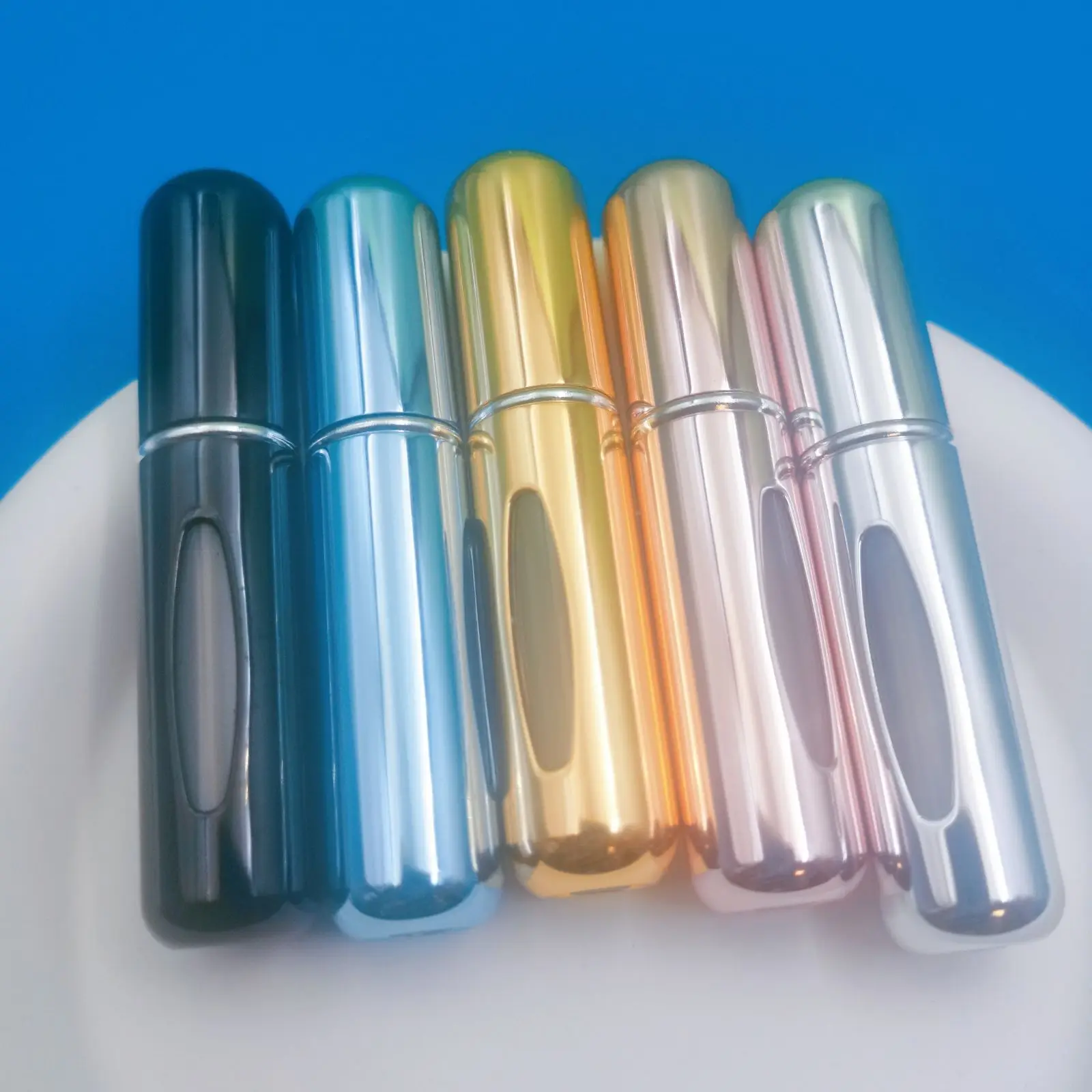 5er-Pack Reise-Parfümflaschen zum Nachfüllen, tragbarer Mini-Zerstäuber, nachfüllbarer Damen-Taschenzerstäuber, Kölnisch Wasser-Sprüher, 5 ml – Detail 9