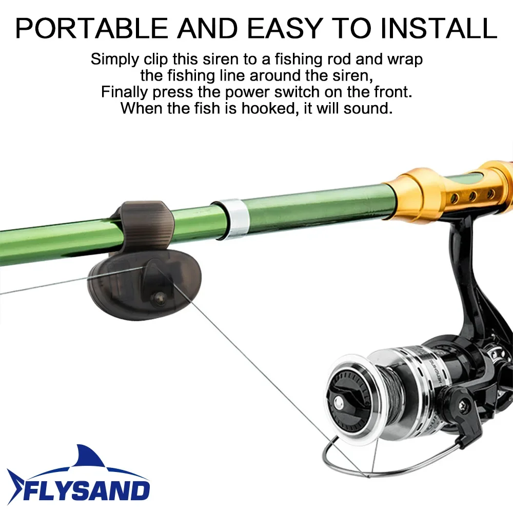 FLYSAND Fishing Fish Bite Alarm Electronic Buzzer Fishing Rod Loud Siren Daytime Night LED Indicator With Battery
