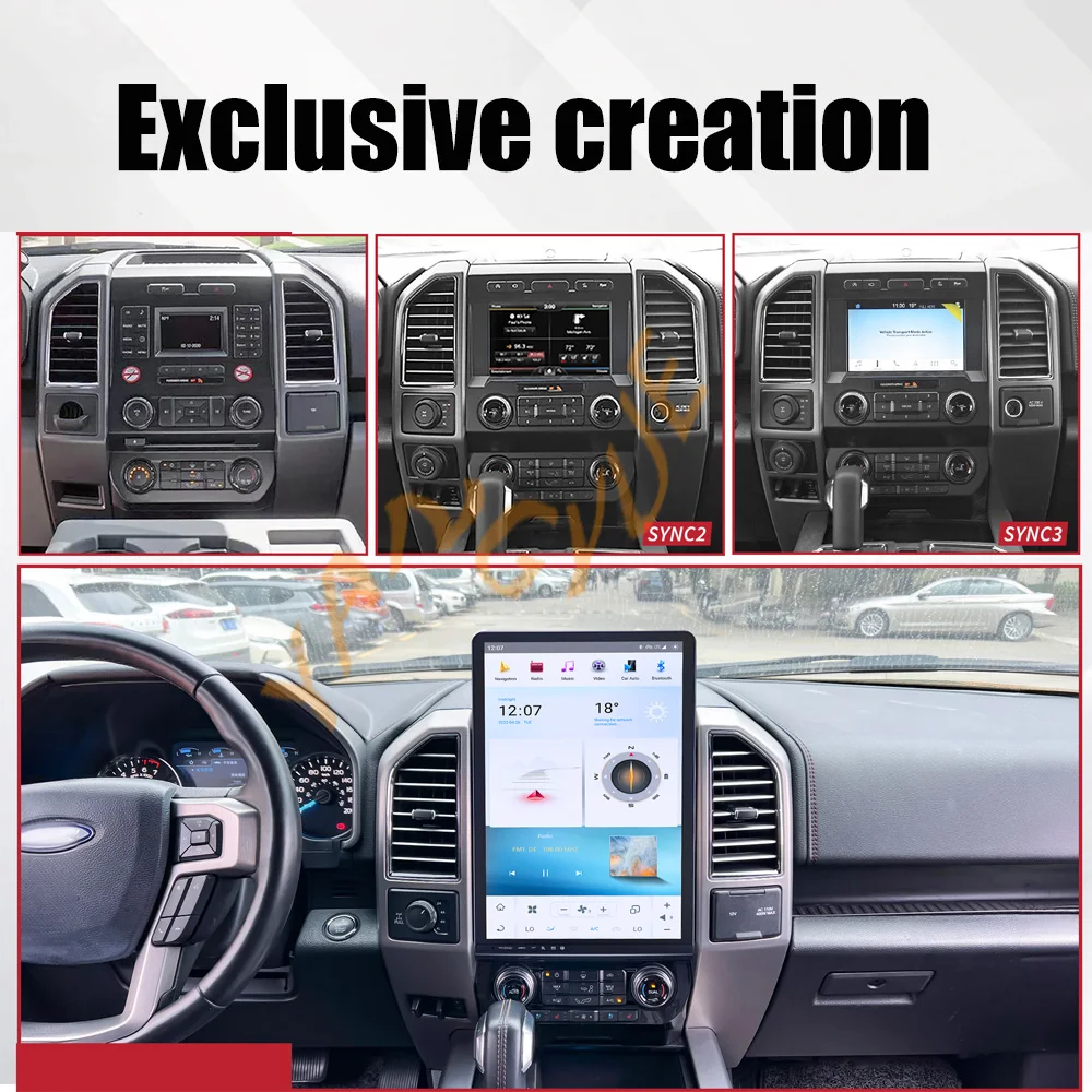 16.8 Inch Qualcomm Car Radio Automotive Multimedia Android 13 Auto Touch Screen For Ford F150 2015~2019 GPS Navigation Head Unit