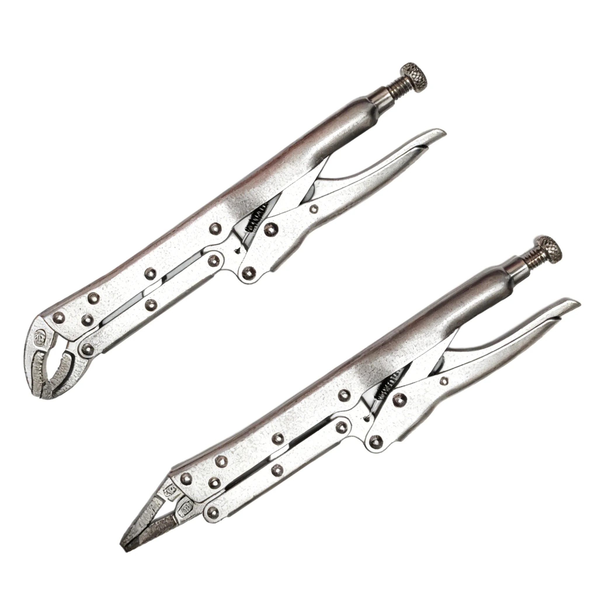12Inch Extended Long Locking Vise Grip Pliers Set, Straight Head / 45 Degrees Head Needle Nose Pliers Set, Fast Release Design,