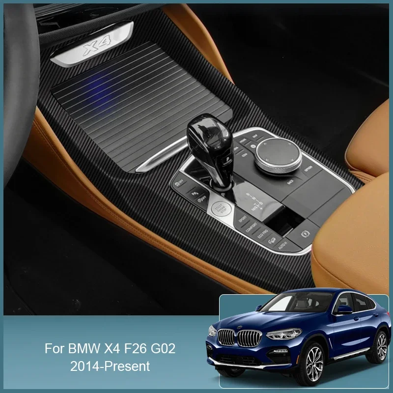 Car Interior Sticker For BMW X4 F26 G02 2014-2025 Lifting Window Panel Decal Gear Steering Wheel Protective Film Accessory