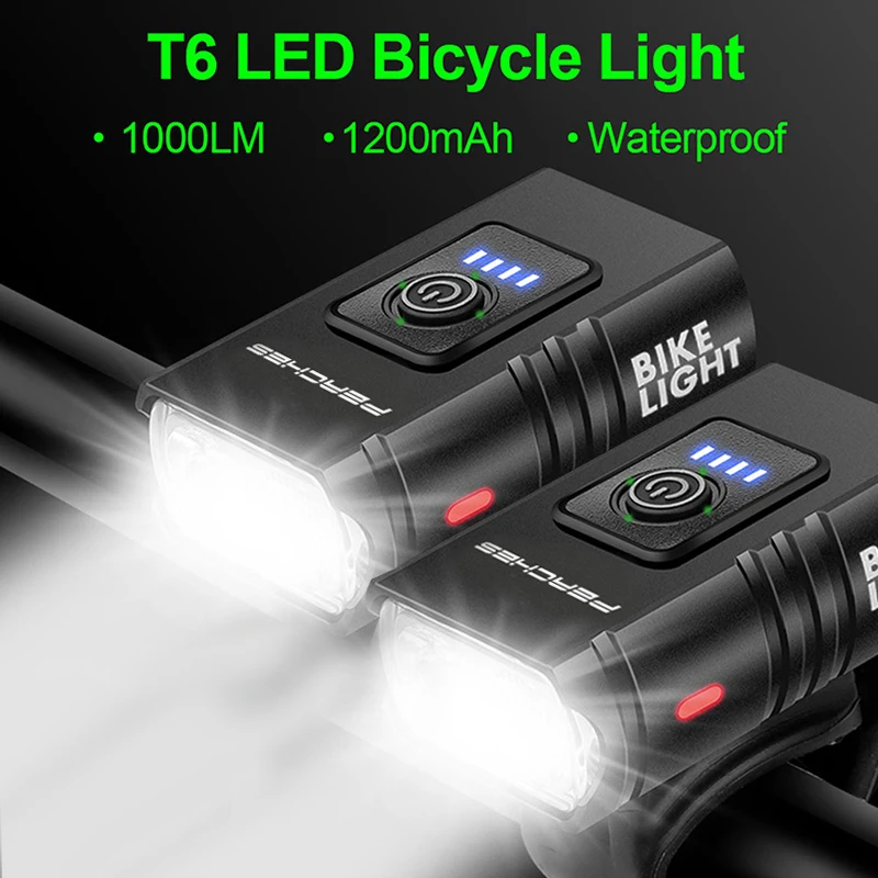 2PCS 1000Lumen LED Bicycle Light Front Rechargeable Powerful Bike Lamp Light MTB Headlight Cycling Flashlight Lanterna Bicicleta