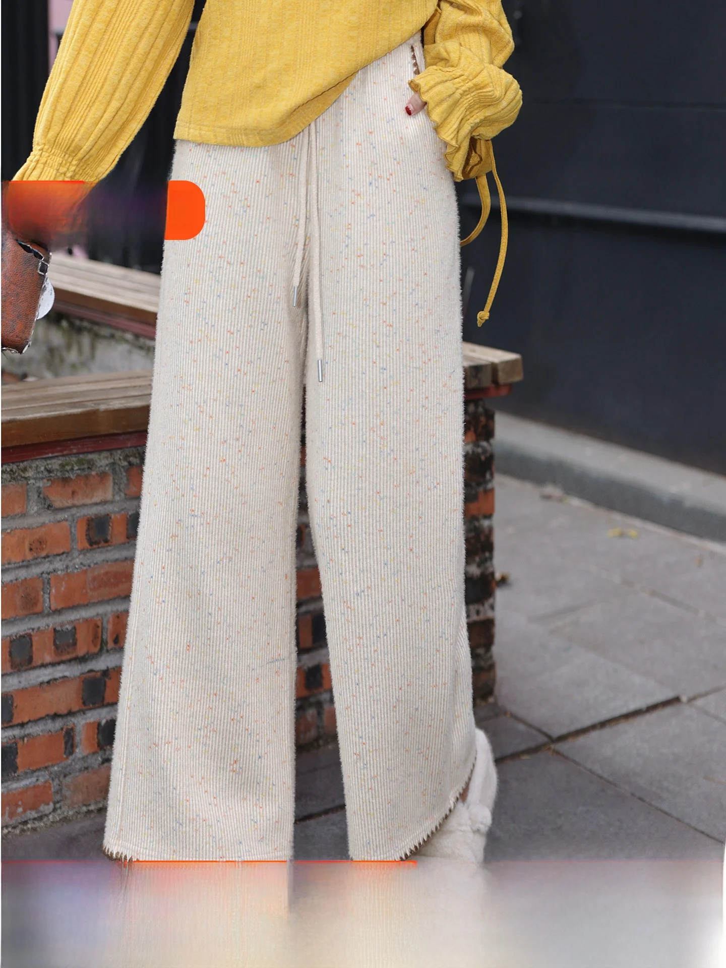 

Брюки женские прямые с высокой талией, повседневные, свободного кроя, для осени и зимы, модель «Облачное ощущение», длинные брюки