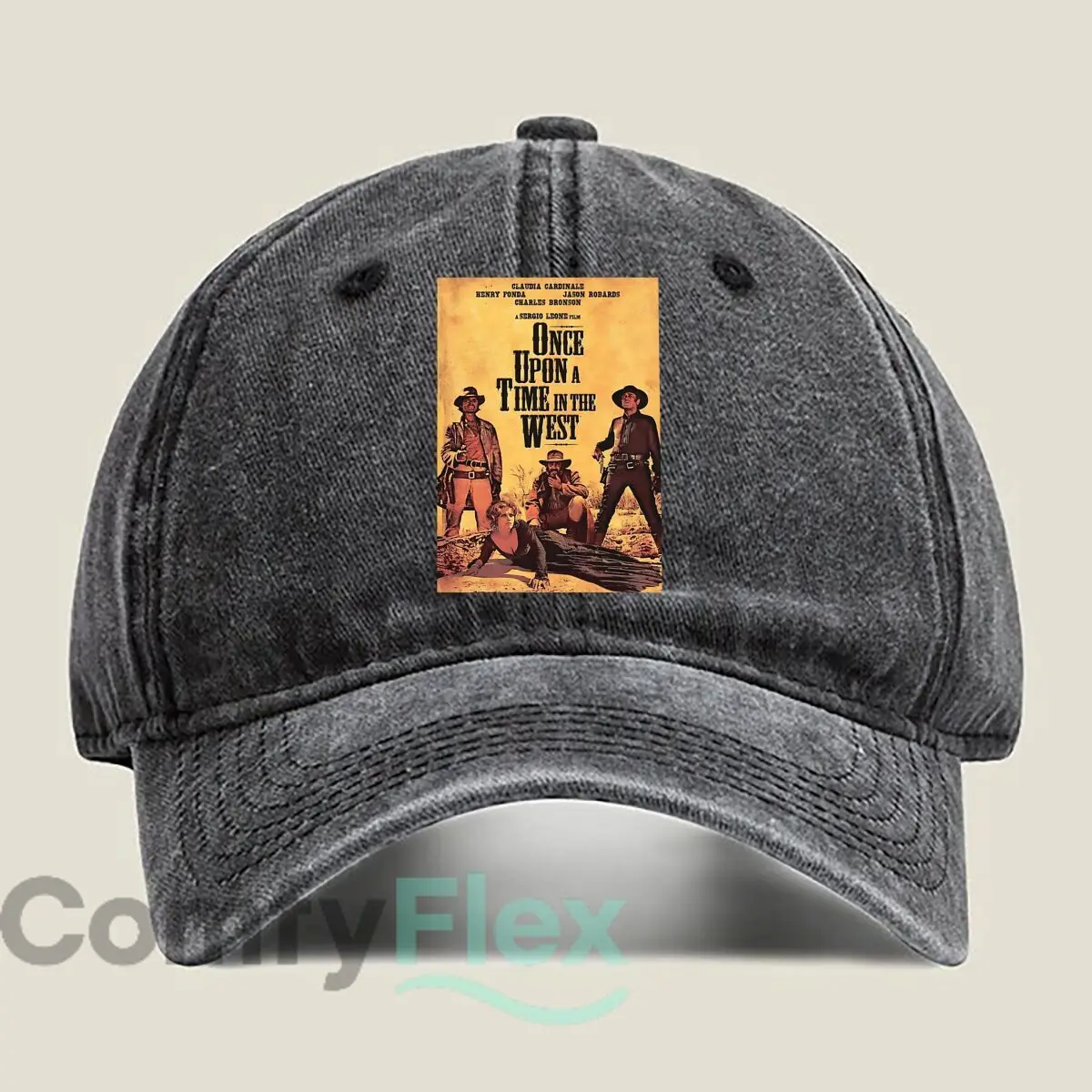 Once Upon a Time in the West Poster Fashion Washed Baseball Cap Hat Outdoor Activities