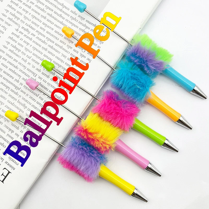 20Pcs Newest Colour Creative Plush Ballpoint Pen Ballpoint Pen DIY ballpoint pen Gift for Student Office Supplies