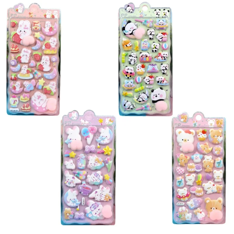 �y�Z�[�����z4 �� 3D �\�t�g���킢�����K 3D �L�b�Y�X�e�b�J�[ �X�N�C�[�Y�A�j�}�� �E�T�M �N�} ����f�R���[�V���� �g�ѓd�b�P�[�X�p BulingBulingStickers �X�g�A