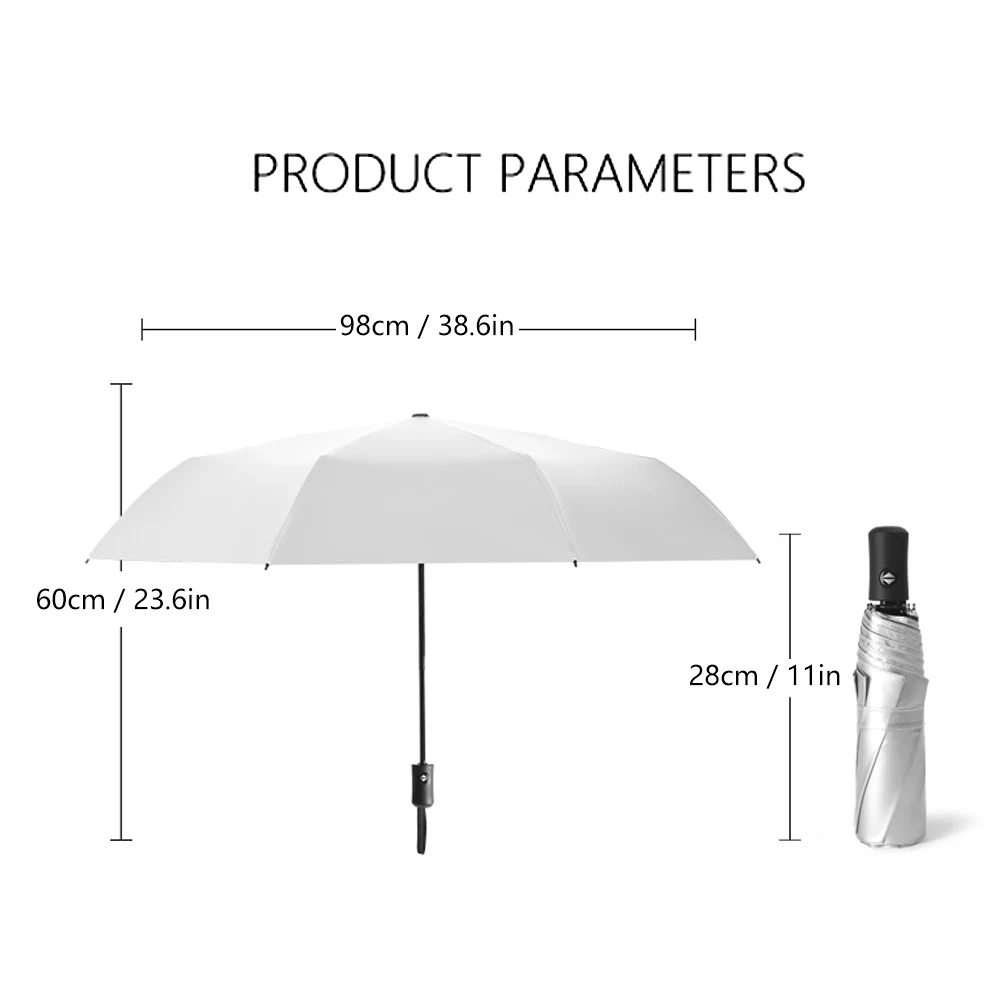 Anti-UV Umbrella Portable 3 Folding Automatic Parasols Anti-UV Sun Rain Umbrella Yellow For Outdoor Travel Sun Umbrella Umbrella