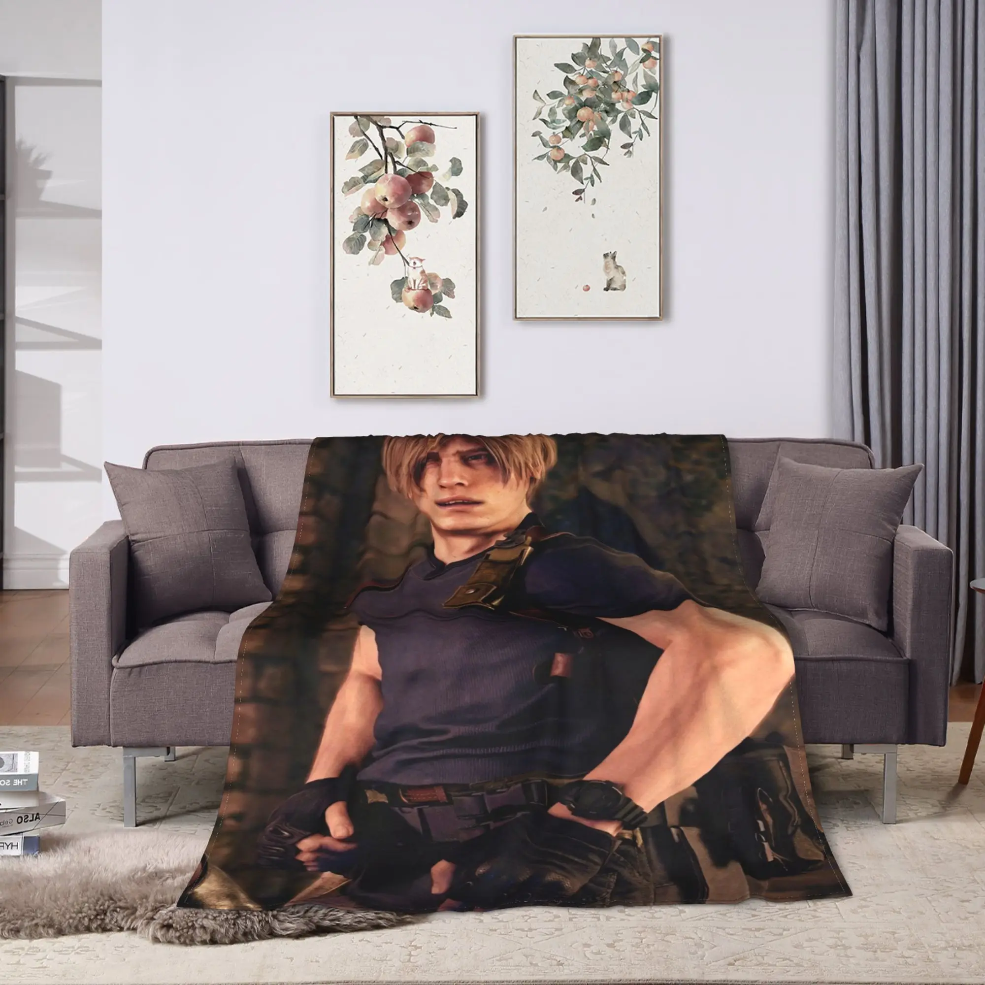 Leon Kennedy Comfortable Blankets  Graphic Plane Travel Bedding Throws Couch Bed Flannel Bedspread Sofa Bed Cover