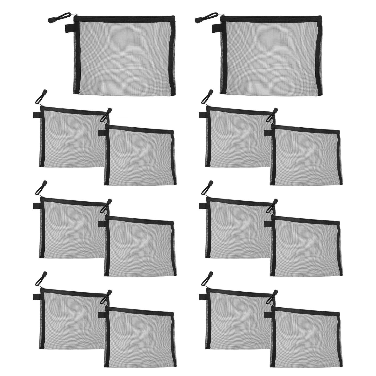 15 Stück Make-up-Reise-Organizer-Tasche, atmungsaktives Netz, Reißverschlusstaschen, Bleistiftaufbewahrung, kleine Taschen für den täglichen Geschäftsreisen, Urlaub