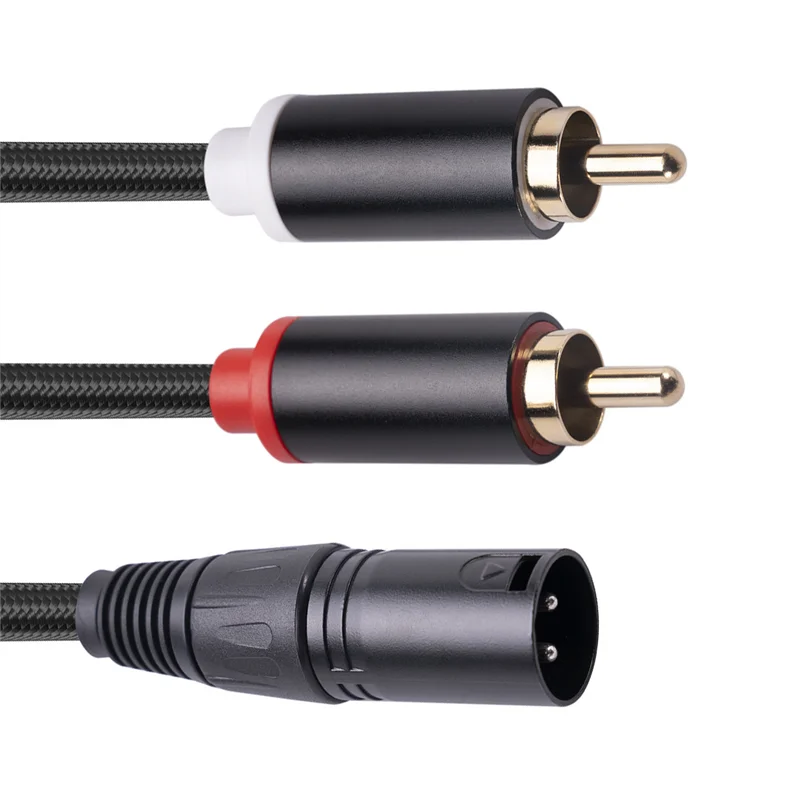 Cavo audio da XLR a doppio A1 XLR maschio da 3 pin a doppia spina maschio Cavo audio stereo Amplificatore Spina di miscelazione Cavo AV 1M