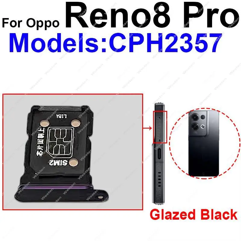 SIM Card Tray For OPPO Reno 8 8 Z Lite Pro Plus 5G SIM Card Tray Slot   Card Reader Holder Socket Repalcaement Parts