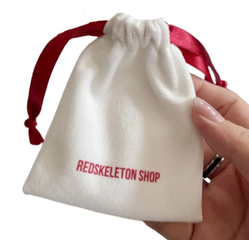 

Luxury Soft Velvet Jewelry Storage Pouch Custom Printed Perfume Packaging Perfume Candle Flannel Drawstring Bag
