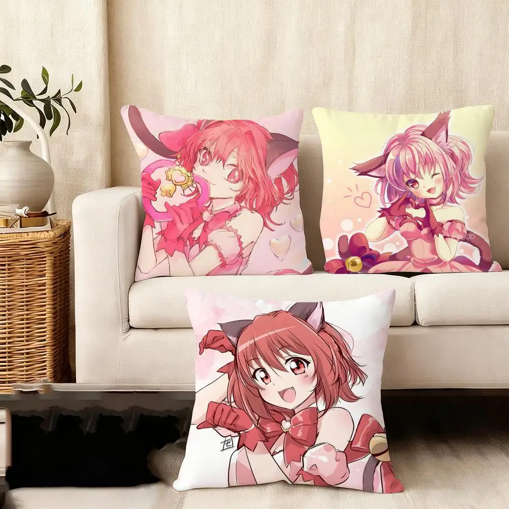 T-Tokyo M-Mew M-Mew Cushion Cover Plush Fabric Soft Double-Sided Printed Sofa Warm Winter Home Gift Pillow Cover