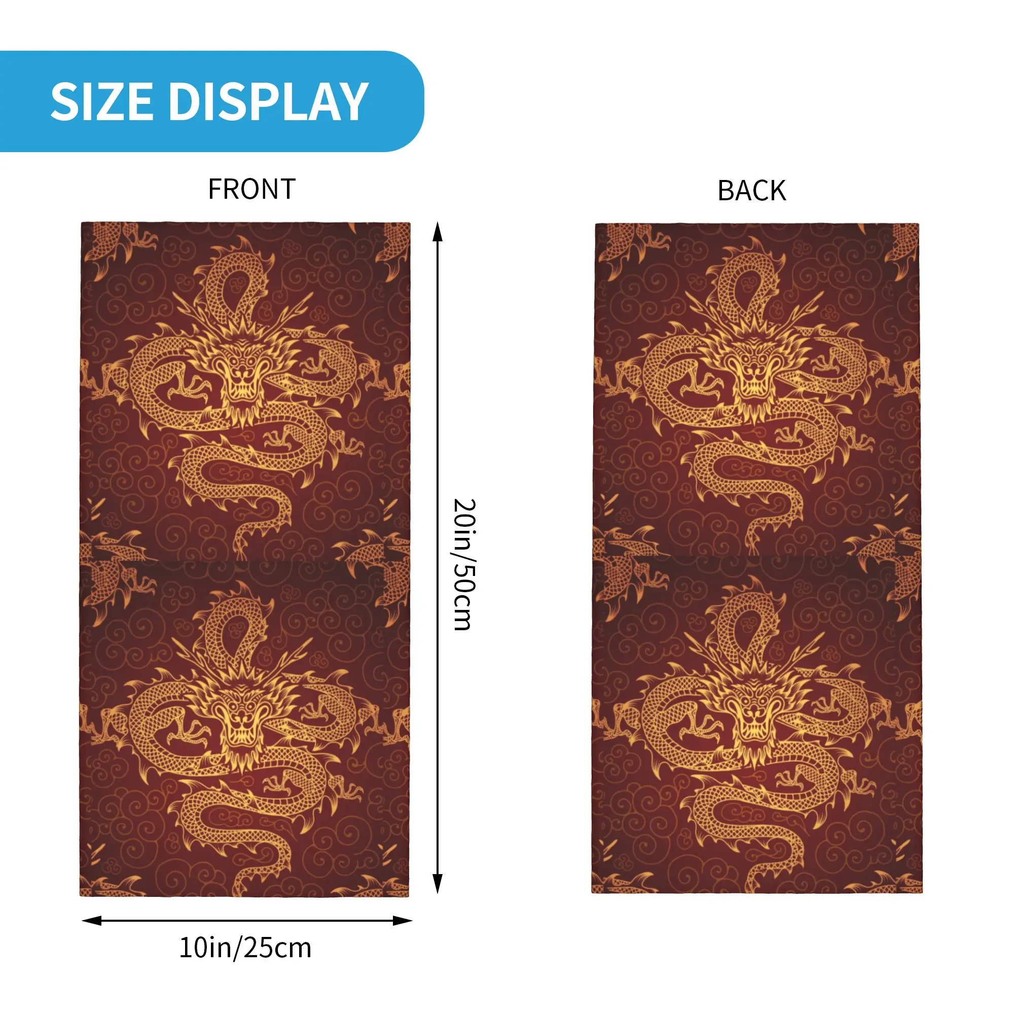 Custom Dragon Totem Asian Style Bandana Neck Warmer Men Women Winter Ski Tube Scarf Gaiter Chinese Oriental Mythical Face Cover