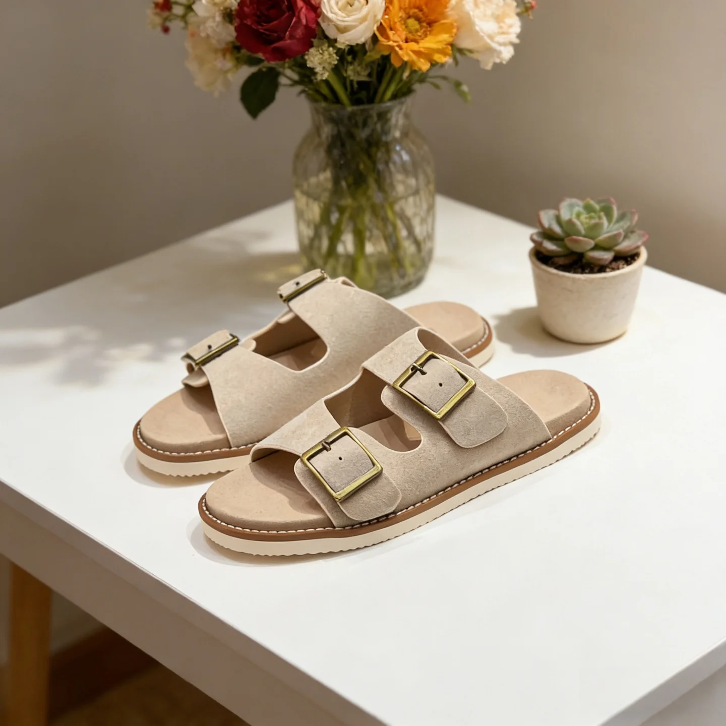 

Luxury Brand Men's Shoes Genuine Cowhide Shoes Leather Slippers Handmade Home Outdoor Indoor Outside Beach Sandals Holiday Gifts